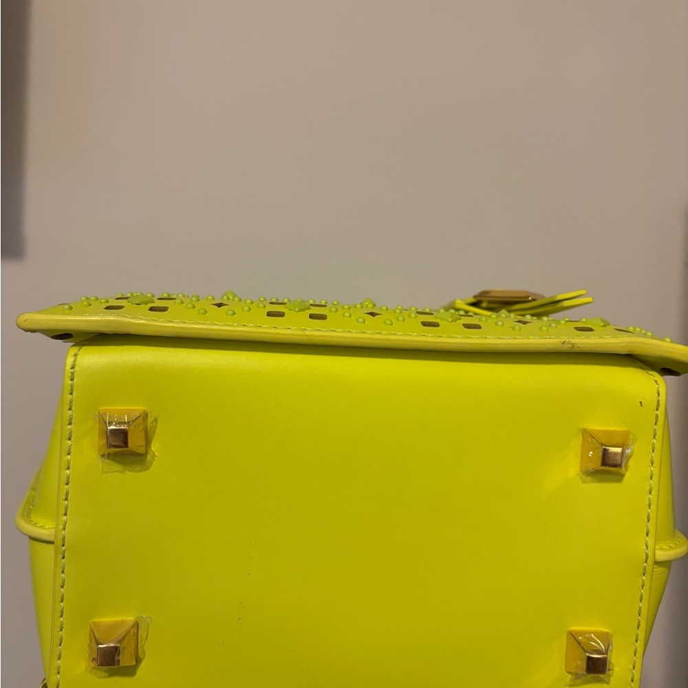 MCM Yellow Mini Bag with Geometric Perforations - Picture 9 of 10